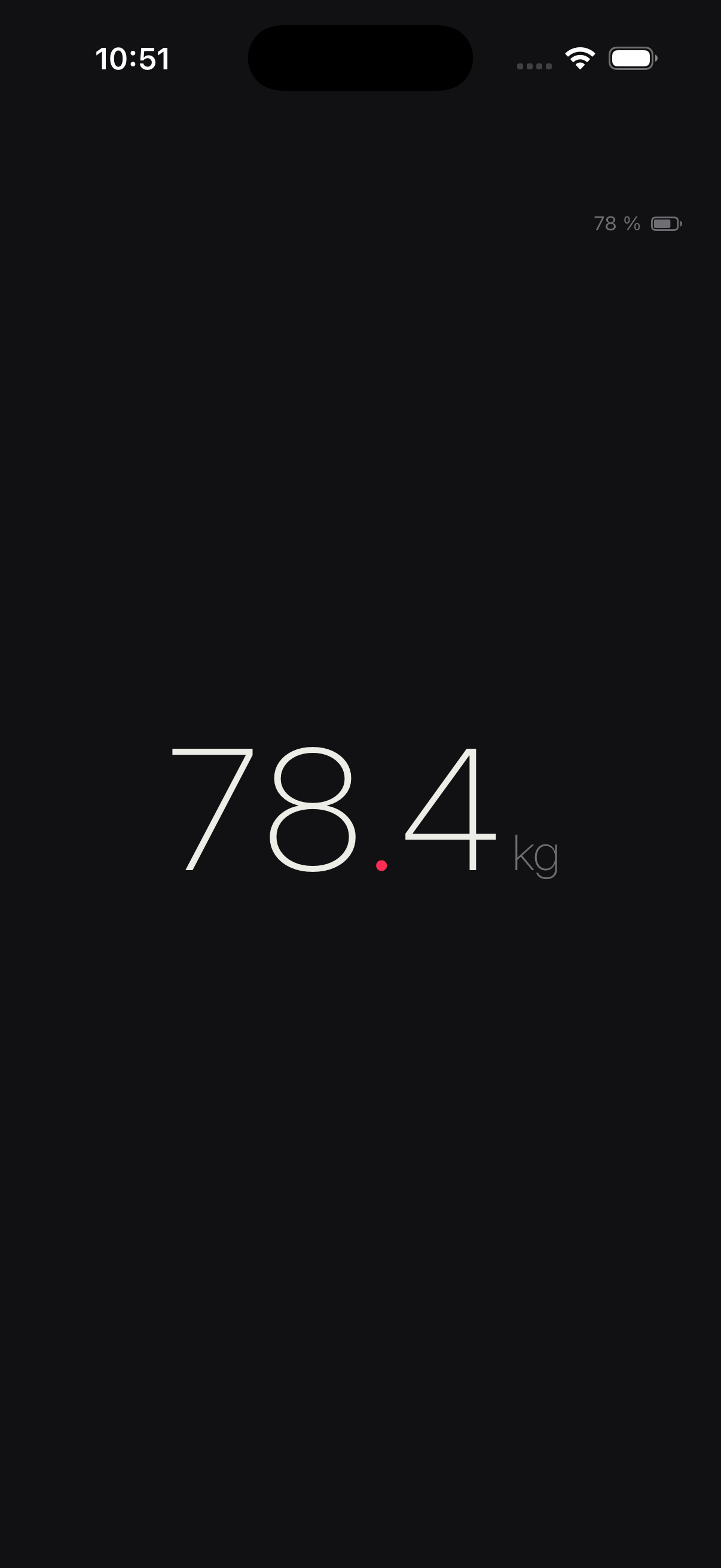 Live weight reading on the scale